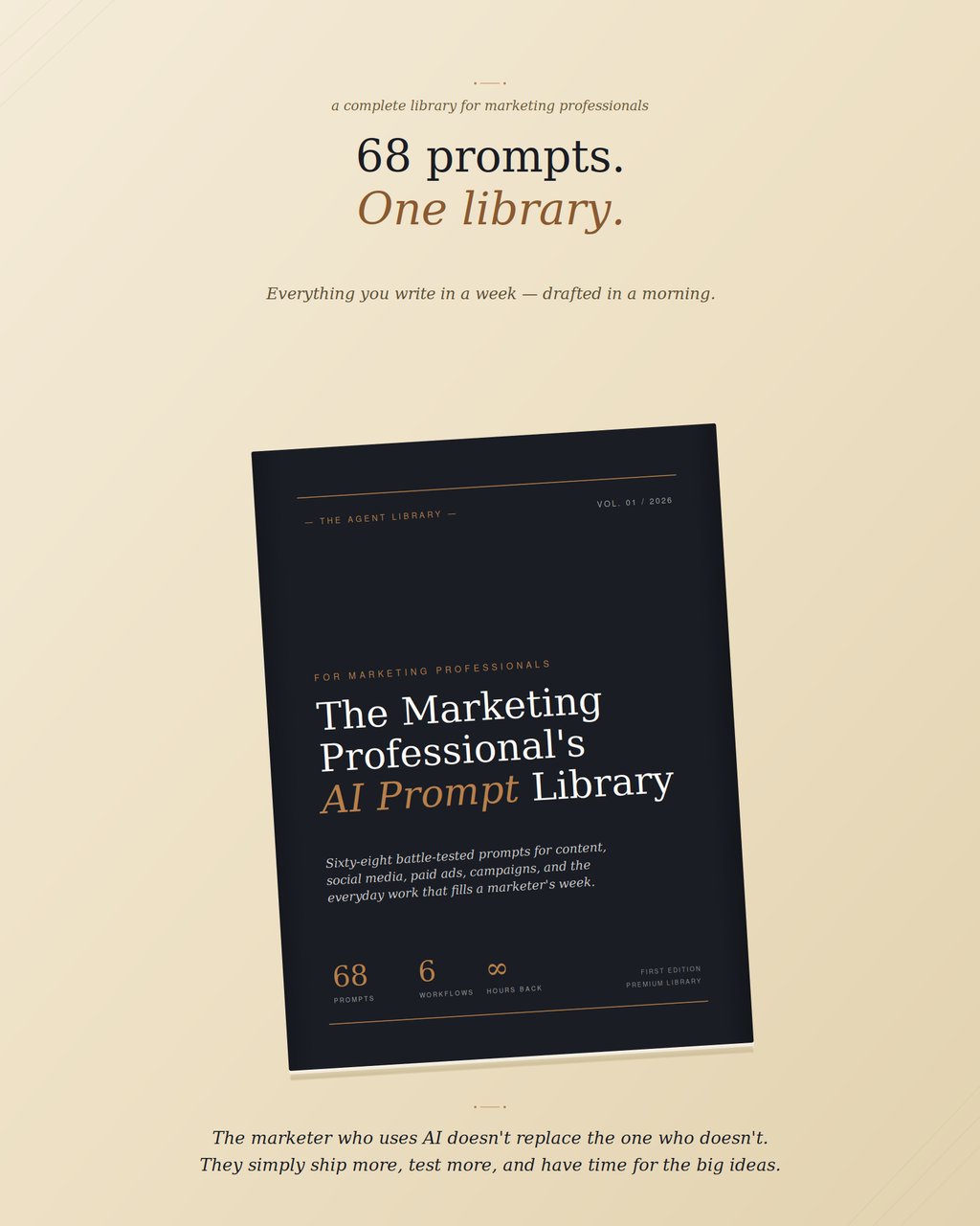 Marketing AI Prompt Library — 68 Prompts | The Agent Shelf